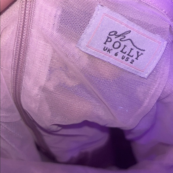 Pink Lace Halter Dress with Ruffles - Picture 4 of 4